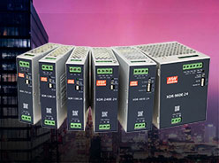 XDR-E 系列：75W~960W 全新世代 1Ø 输入超薄性价兼备导轨电源